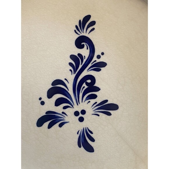 Deltis Portugal Blue & White Stoneware Dish 8.5” Pottery Bakeware Floral Design - Picture 14 of 14